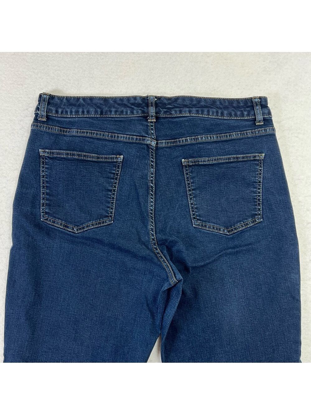 Talbots Jeans Simply Flattering Blue Denim 5-Pocket Straight Leg Size 14 Western - Picture 4 of 10